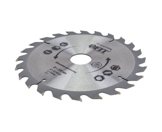 Диск пильный по дереву (200х32 мм; 24Т) для циркулярных пил Fit 37748 – изображение 3
