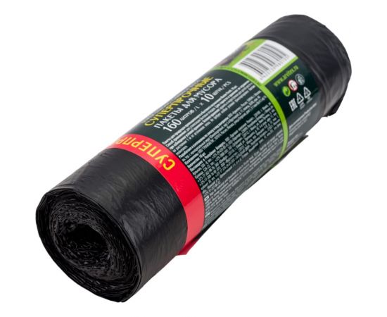 Пакеты черные суперпрочные для мусора 10 шт, 160 л, 28 мкм MASTER FRESH 236533 – изображение 6