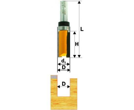 Фреза кромочная прямая (6.35х19 мм; хвостовик 8 мм) по дереву Энкор 10533 – изображение 3