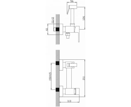 Смеситель Diadonna с гигиенической лейкой D47-19004 – изображение 2