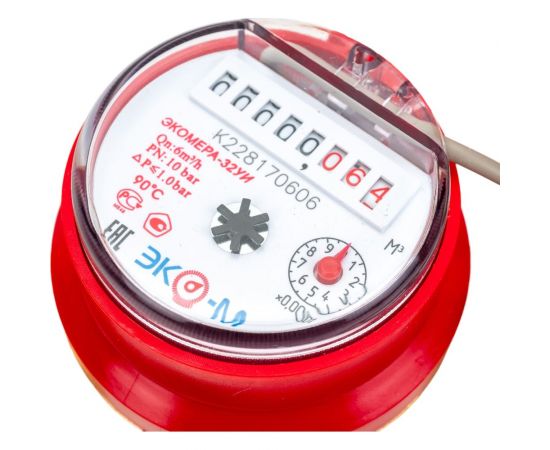Универсальный одноструйный счетчик воды ЭКО-М ЭКОМЕРА-32И импульсный Э-32ОУИ-160-СК – изображение 4