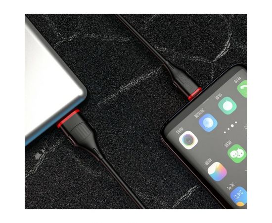 USB-кабель Borofone BX17 Enjoy AM-Type-C 1 метр, 3A, ПВХ, черный 23752-BX17tBK – изображение 2