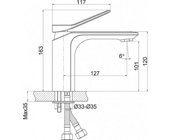 Смеситель для раковины Cersanit ODRA с клик-клак 63050 – изображение 2
