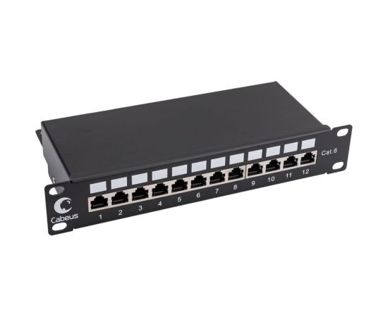 Патч-панель Cabeus, установочный размер 236 мм, 12 портов RJ-45 PL-12-Cat.6 10""-SH-Dual 
