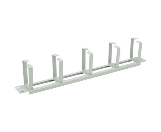 Кабельный органайзер Cabeus горизонтальный 19 1U, 5 колец, металлический серый JB08-1U-GY 