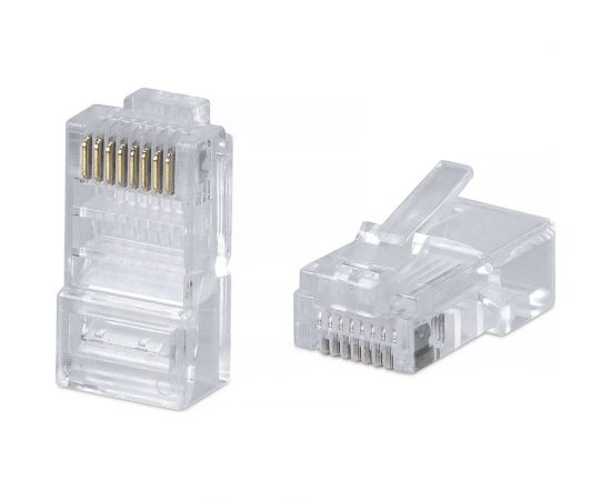 Универсальный коннектор RJ-45 Cabeus быстрой установки под витую пару, категория 5e, (для одножильного и многожильного кабеля) 100 шт 8P8C-FC 