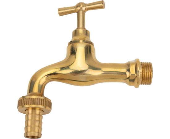 Вентиль для подключения шланга DOUBLE-LIN полированный, резьбовой, латунный 1/2"" LL2052 B (1/2"") 