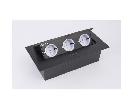Выдвижной встраиваемый розеточный блок SETE на 3 EURO розетки SBT-03-20 