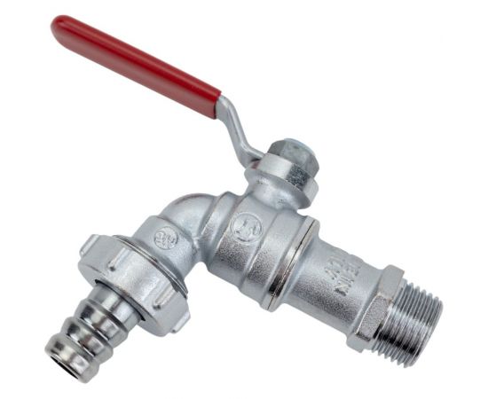 Шаровой кран Giacomini с патрубком под шланг 1/2 хром, рукоятка R621X003 