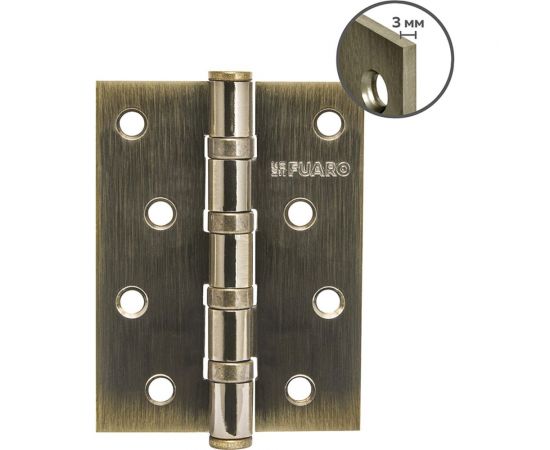 Петля универсальная Fuaro HEAVY AB (бронза) 100x75x3 мм (2 шт) IN4400U 46511 