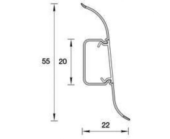 Напольный плинтус IDEAL Комфорт 55 мм, 2.5 м, 001 белый К55-1 001 БЕЛ – изображение 3