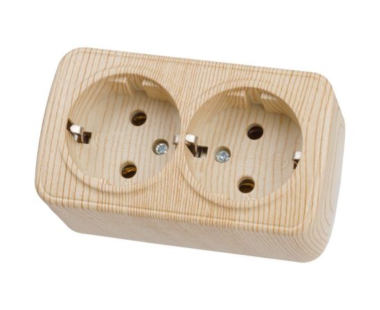 Розетка TDM двойная 2П+3 открытой установки IP20 16А, сосна ""Дача"" Народная SQ1824-0040 – изображение 6