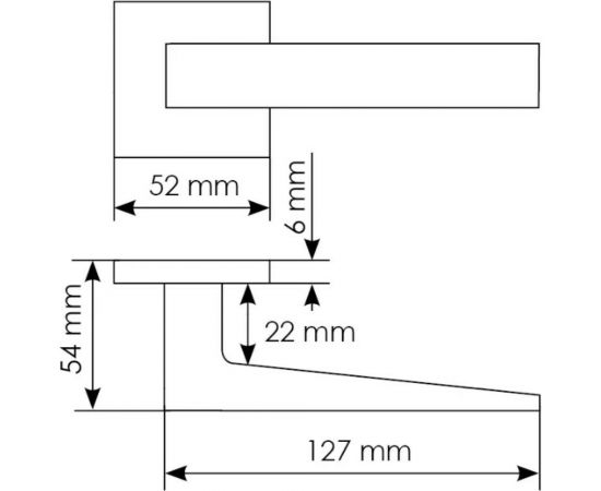Дверная ручка MORELLI MIRA MH 54 S6 W на квадратной розетке 6 мм, цвет - белый 9013948 – изображение 2
