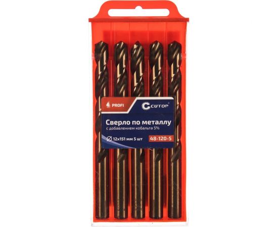 Сверло по металлу Profi (5 шт; 12х151 мм; Р6М5К5) CUTOP 48-120-5 – изображение 2
