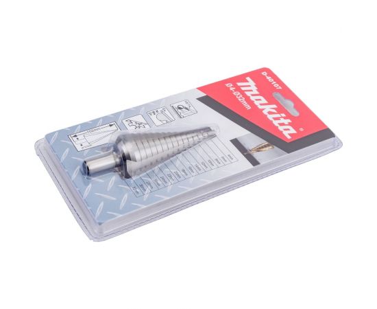 Сверло ступенчатое по металлу (15 ступеней; 4-32 мм; HSS) Makita D-40107 – изображение 2