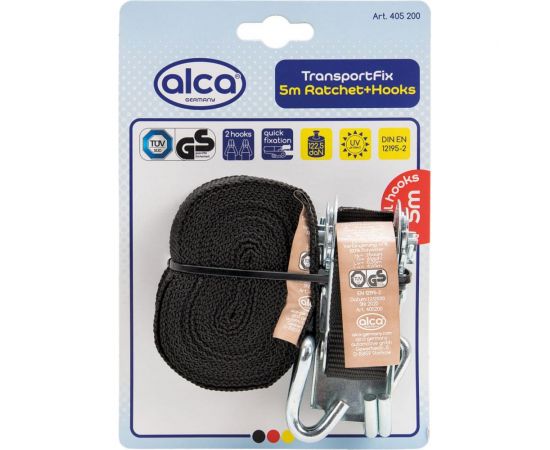 Ремень для крепления багажа Alca 5 м х 25 мм, с трещоткой, 2 крючка 405200 – изображение 3