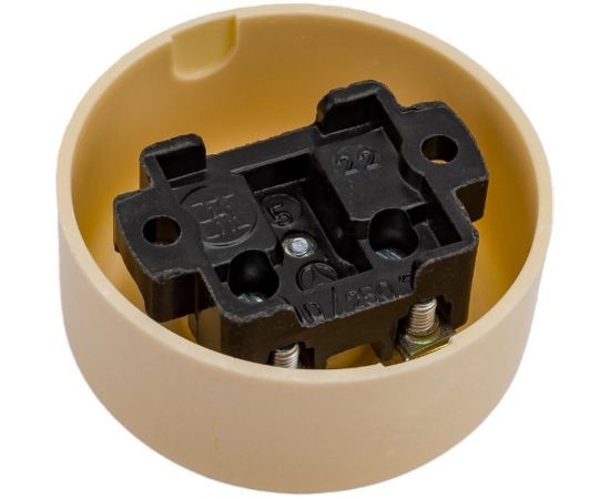 Розетка ООО Ливны-Электро РА 10-007 круглая, слоновая кость РА 1711 – изображение 3