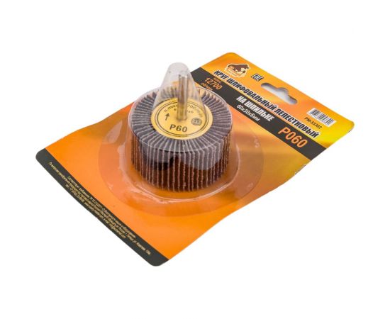 Круг шлифовальный лепестковый на шпильке (60х30х6 мм; P60) Русский Мастер РМ-53302 – изображение 3