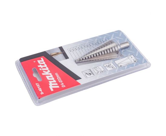 Сверло ступенчатое по металлу (15 ступеней; 4-32 мм; HSS) Makita D-40107 – изображение 3