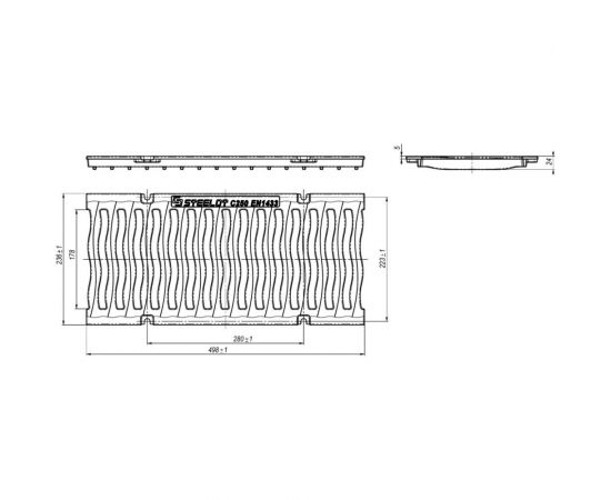 Чугунная решетка Стилот SteeStart волна DN200 C250 P2005C – изображение 2