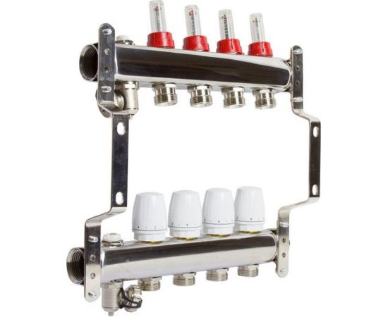 Коллекторная группа VRT 1""х3/4"", евроконус, 4 выхода, c расходомерами 530143 – изображение 5