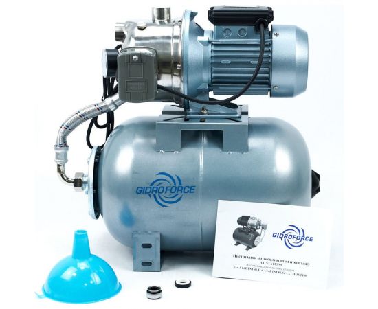 Насосная станция с расширительным баком 24 л GIDRO FORCE ATJET ST100 – изображение 5
