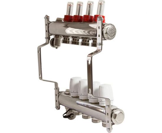 Коллекторная группа VRT 1""х3/4"", евроконус, 4 выхода, c расходомерами 530143 – изображение 3