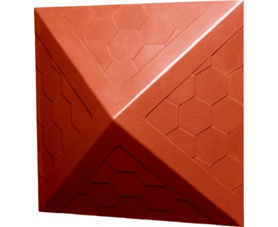 Колпак ППК на заборный столб 1.5x1.5 кирпича Neoкомпозит Гибкая черепица, 390x390x43 мм, терракотовый КЗ-390 ГЧ Т 