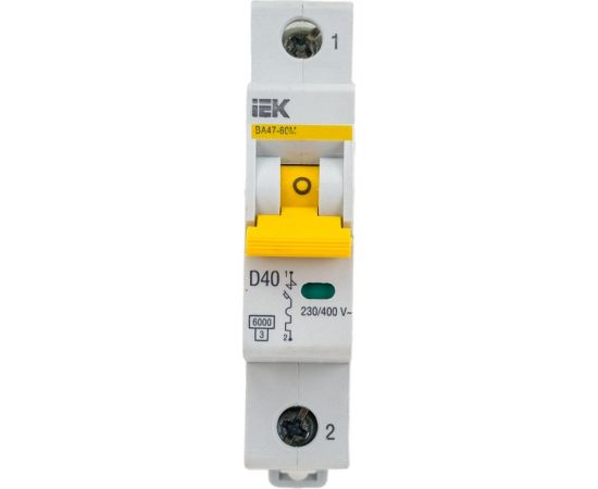 Автоматический выключатель IEK ВА47-60M 1Р 40А 6кА D MVA31-1-040-D 