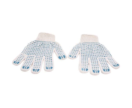 Трикотажные перчатки Gigant с ПВХ-покрытием точка, 10 класс, белые GGC-12 