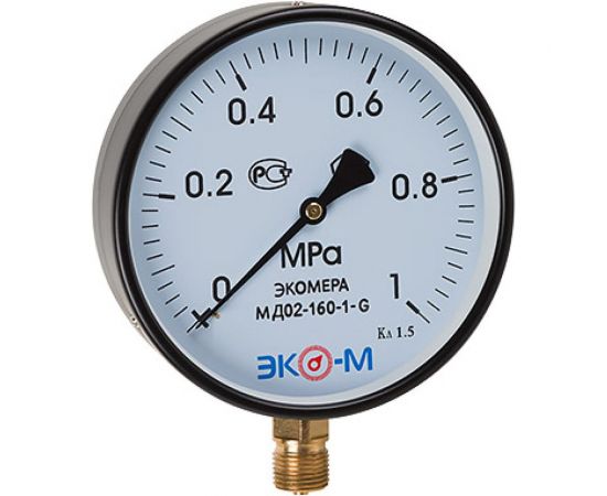 Манометр ЭКО-М Экомера МД02-160мм 0..1 МПа G1\2 МД02-160-G-1МПа 