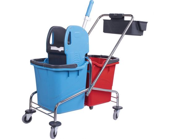 Уборочная тележка BRABIX 2 съемных ведра по 25 л, механический отжим, корзина 607903 