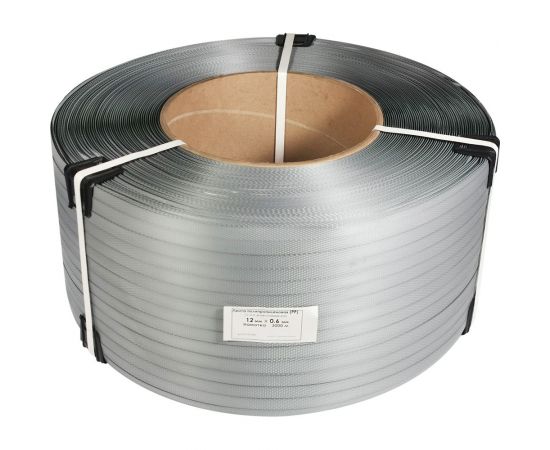 Лента Кордленд ПП, 12х0,6 мм х 3 км, 140 кгс, серый, М/ПА PP-00669 