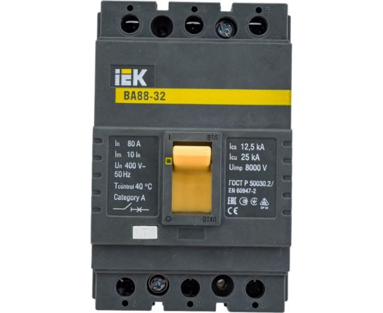 Автоматический выключатель IEK ВА88-32 3Р 80А 25кА SVA10-3-0080 