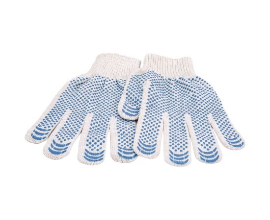 Трикотажные перчатки Gigant люкс с ПВХ-покрытием, 10 класс, белые GGC-14 