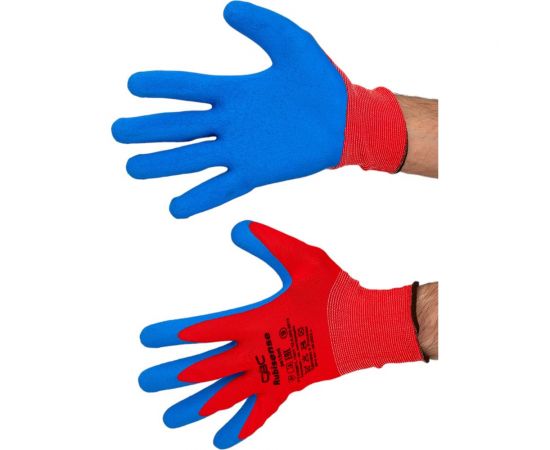 Полиэфирные перчатки с рельефным латексным покрытием СВС RUBYSENS 1 пара, р.9 pe15nl_9 – изображение 2