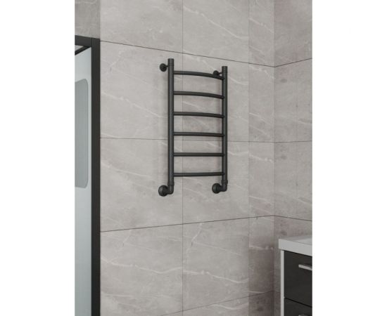 Водяной полотенцесушитель Teymi Lina П6 40x80, наружная резьба 1"", в максимальной комплектации К3, черный матовый W80152 ЦБ-00265228 – изображение 8