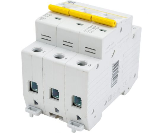 Автоматический выключатель IEK ВА47-60M 3Р 10А 6кА D MVA31-3-010-D – изображение 3