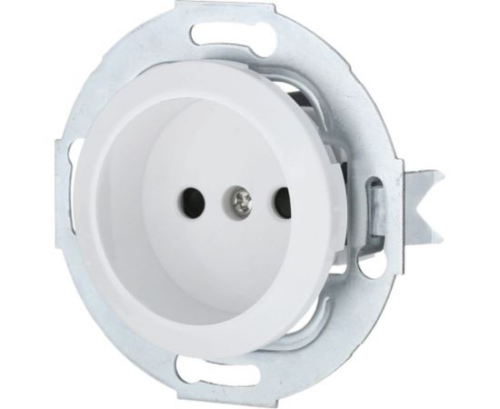 Розетка LK Studio без заземляющего контакта, со шторками, белый, LK Vintage 883304-1 – изображение 3