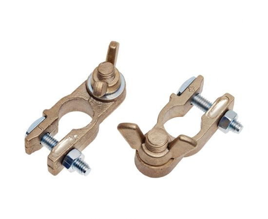 Клеммы АКБ в комплекте StartVOLT латунь, гайка-барашек 8мм SBT 002 – изображение 2