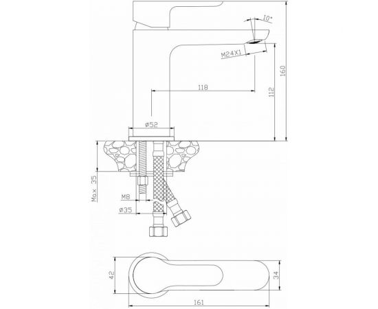 Смеситель для раковины OLIVES TOLEDO 18100TD – изображение 2