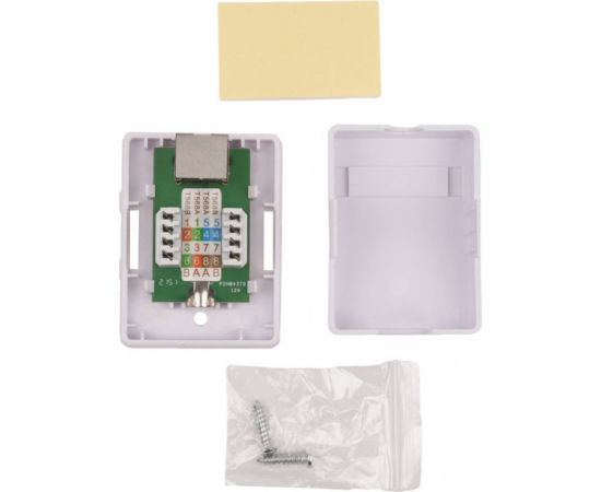 Одинарная экранированная компьютерная розетка WRline WR-WS-8P8C-C5E-SH-1 RJ-45, категория 5e внешняя, Dual IDC, цвет белый 505217 – изображение 3