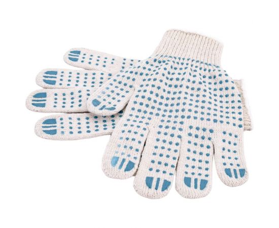 Трикотажные перчатки Gigant с ПВХ-покрытием точка, 10 класс, белые GGC-12 – изображение 6