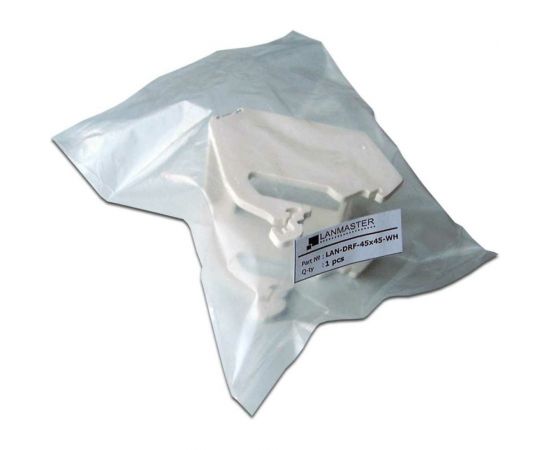 Рамка на DIN-рейку для установки вставок и электром??дулей Lanmaster 45x45, белая LAN-DRF-45x45-WH – изображение 4