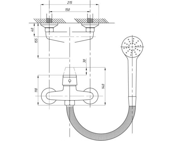 Смеситель для душевой кабины TSARSBERG тип См-ДшОРНШлА TSB-100-1207 – изображение 2
