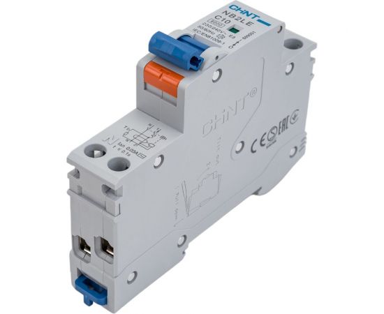 Дифференциальный автоматический выключатель CHINT, NB2LE, 1P+N, 10A, 30mA, 1 модуль, характеристика С, электронный тип, AС, 6kA 689001 – изображение 3