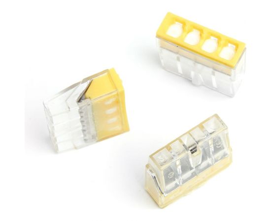 Монтажная 4-проводная клемма STEKKER для 1-жильного проводника, ld2273-244 (5 штук в упаковке) 39948 – изображение 2