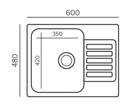Кухонная мойка Polygran Quartzbond bond-600 уголь 688278 – изображение 2