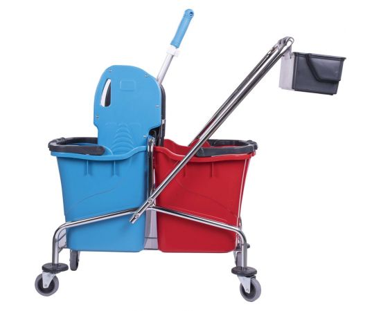 Уборочная тележка BRABIX 2 съемных ведра по 25 л, механический отжим, корзина 607903 – изображение 8