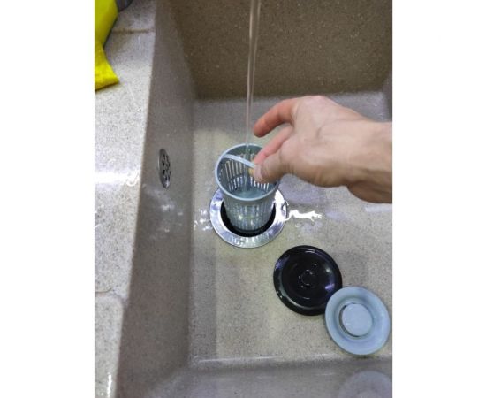 Сифон YOYO 3.5 дюйма, универсальный, с переливом и фильтр-стаканом, для каменной/нержавеющей мойки 901685 – изображение 3